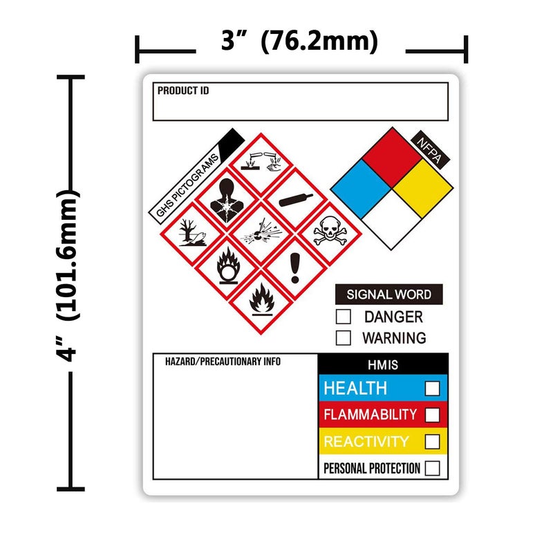 Besttile GHS Labels, SDS OSHA Labels for Chemical Safety Data, 3 x 4 Inch Roll of 260 MSDS Stickers with GHS - Image 2